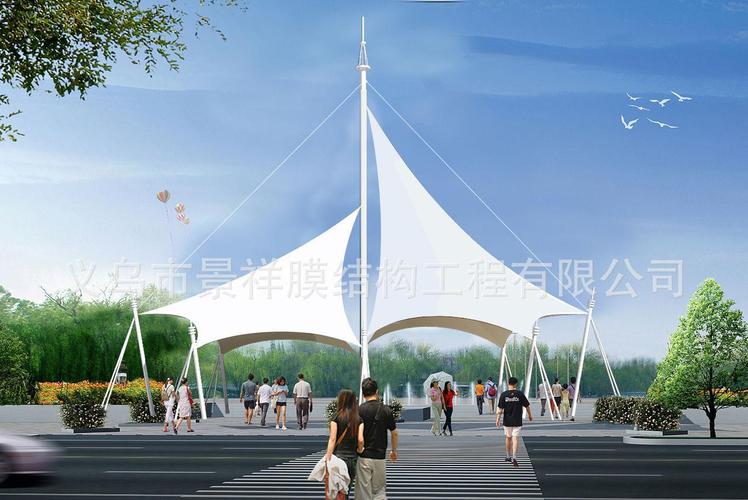 义乌景祥公司 景观工程膜结构 张拉膜小品 广场膜结构