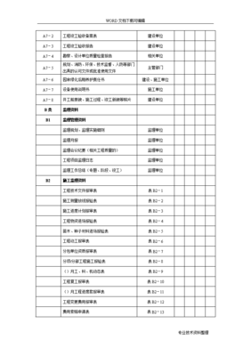 园林绿化工程资料分类表